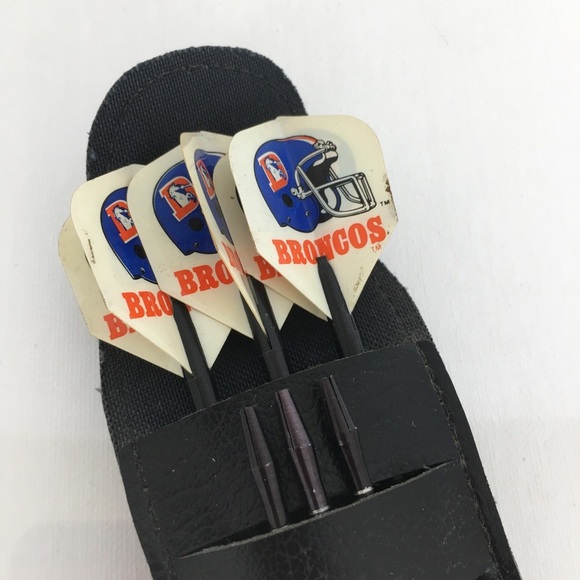 Vintage NFL Denver Broncos Steel Tip Unicorn Darts 20 Gram W/Leather Case - Picture 5 of 10